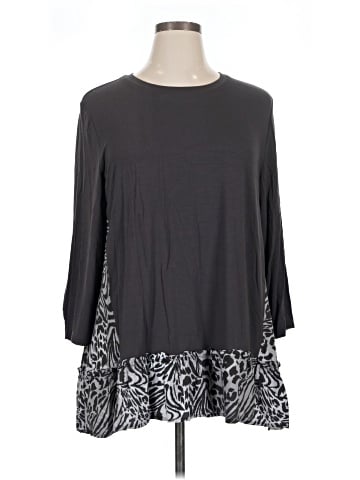 LOGO by Lori Goldstein 3/4 Sleeve Top (view 1)