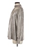 Skies Are Blue Metallic Silver Long Sleeve Blouse Size M - photo 5