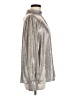 Skies Are Blue Metallic Silver Long Sleeve Blouse Size M - photo 4