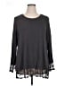 Logo Layers Gray Long Sleeve Blouse Size XL - photo 1