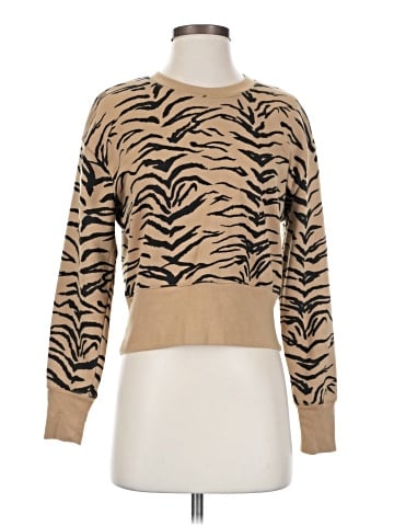 Madewell Crop Sweatshirt in Tiger Stripe (view 1)