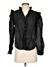 FRAME 100% Ramie Black Long Sleeve Blouse Size XS - photo 1