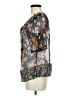Zara Basic Floral Blue Gray 3/4 Sleeve Blouse Size M - photo 5