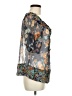 Zara Basic Floral Blue Gray 3/4 Sleeve Blouse Size M - photo 4