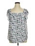Ann Taylor LOFT 100% Polyester Blue Short Sleeve Blouse Size XL - photo 1