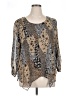 Style&Co 100% Polyester Animal Print Silver 3/4 Sleeve Blouse Size XL - photo 1