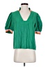 THML Color Block Green Short Sleeve Blouse Size XS - photo 1