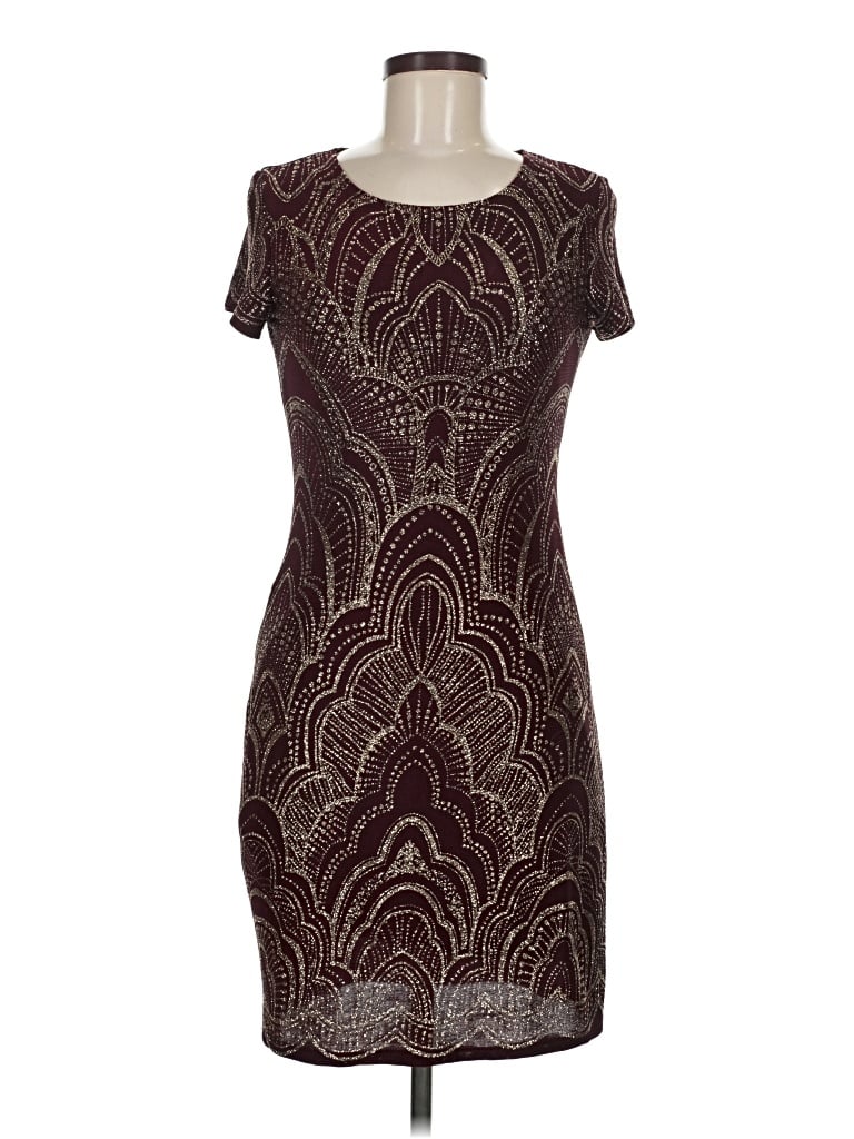 Pre-owned Jump Apparel Cocktail Dress In Burgundy
