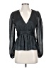 Aqua 100% Polyester Gray Long Sleeve Blouse Size S - photo 1