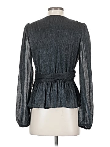 Aqua Long Sleeve Blouse (view 2)