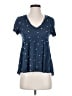 Jun & Ivy Stars Blue Short Sleeve Blouse Size XXS - photo 1