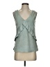 Ecru 100% Leather Teal Sleeveless Blouse Size XS - photo 1