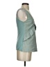 Ecru 100% Leather Teal Sleeveless Blouse Size XS - photo 4