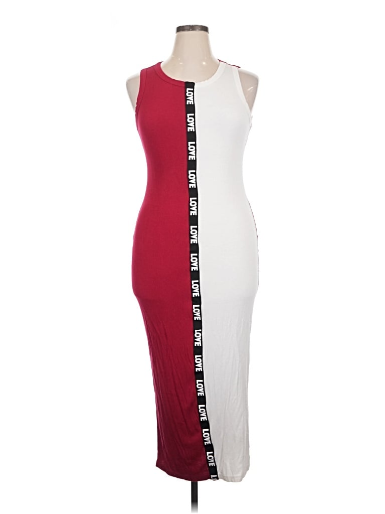 Pre-owned Shein Casual Dress In Burgundy