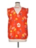 Ann Taylor LOFT 100% Polyester Orange Sleeveless Blouse Size 14 - photo 2