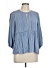 Fever 100% Rayon Blue 3/4 Sleeve Blouse Size L - photo 1