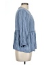 Fever 100% Rayon Blue 3/4 Sleeve Blouse Size L - photo 4