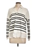 Adrianna Papell Stripes Ivory Pullover Sweater Size L - photo 1