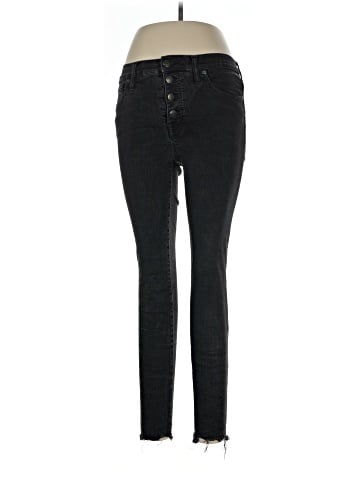 Madewell 9" Mid-Rise Skinny Jeans in Berkeley Black: Button-Through Edition (view 1)