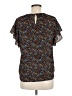 CeCe Floral Multi Color Black Short Sleeve T-Shirt Size M - photo 2