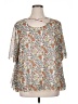 Highness 100% Rayon Ivory 3/4 Sleeve Blouse Size XL - photo 1