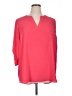 Chaus 100% Polyester Pink 3/4 Sleeve Blouse Size 1X - photo 1