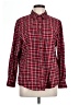 Lands' End 100% Cotton Plaid Red Long Sleeve Button-Down Shirt Size L (petite) - photo 1
