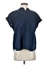 Not Monday Blue Short Sleeve Blouse Size S - photo 1
