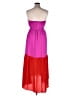 Glam 100% Polyester Color Block Red Purple Cocktail Dress Size L - photo 2