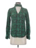 Trina Turk 100% Polyester Chevron-herringbone Green Long Sleeve Blouse Size XS - photo 1