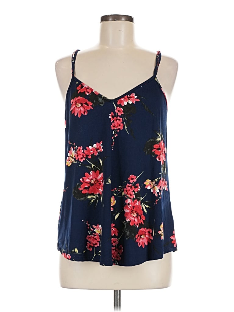 Pre-owned Papermoon Tank Top Blue Halter Neckline Tops