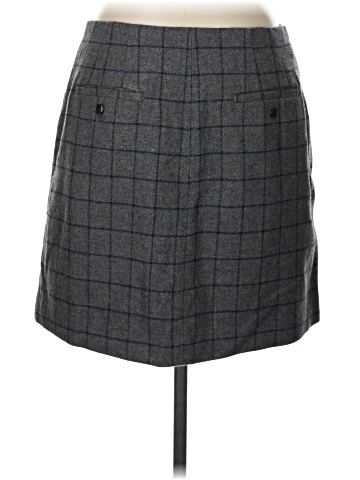 Madewell Wool Button-Front Mini Skirt in Windowpane (view 2)