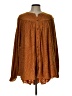 Free People Brown Long Sleeve Blouse Size L - photo 1