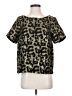 Hutch Animal Print Gold Short Sleeve Blouse Size S - photo 1