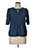 Pink Martini 100% Rayon Blue 3/4 Sleeve Blouse Size L - photo 1