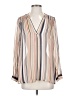 Joie 100% Silk Stripes Ivory Long Sleeve Silk Top Size S - photo 1