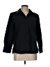 Chico's 100% Cotton Black 3/4 Sleeve Button-Down Shirt Size Lg (2) - photo 1
