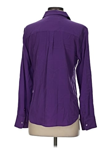 Equipment Long Sleeve Silk Top (view 2)