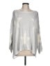 Pol 100% Polyester Stars Silver Pullover Sweater Size L - photo 1