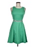 Sequin Hearts Solid Green Casual Dress Size M - photo 1