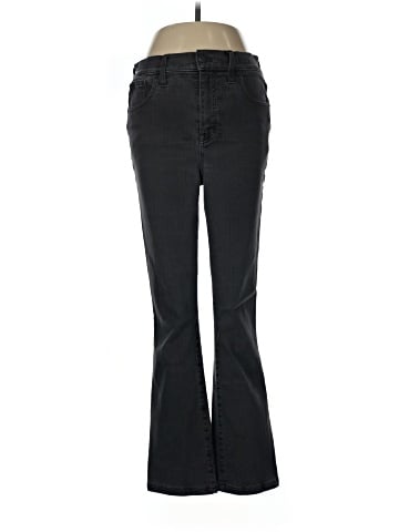 Madewell Tall Kick Out Crop Jeans in Black Rinse Wash (view 1)