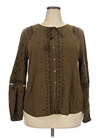 Wrap Long Sleeve Blouse (view 1)