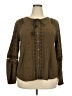 Wrap Brown Long Sleeve Blouse Size 18 - photo 1