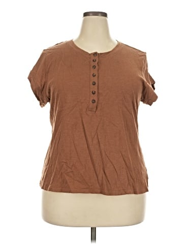 a.n.a. A New Approach Short Sleeve Henley (view 1)