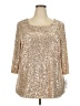 Alex Evenings Gold 3/4 Sleeve Top Size 2X - photo 1