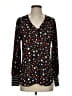 CAbi 100% Polyester Hearts Black Long Sleeve Blouse Size S - photo 1