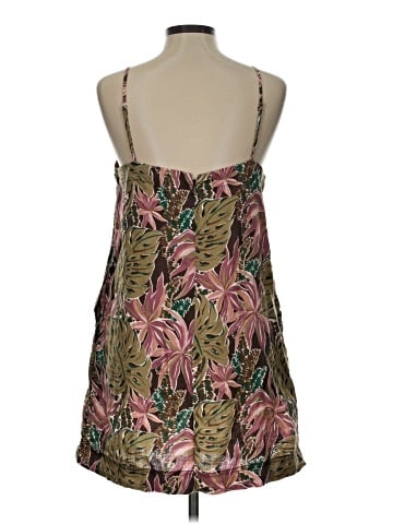 Madewell 100% Linen Goldie Mini Dress in Brushstroke Monstera (view 2)