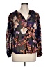 Chico's Floral Purple 3/4 Sleeve Blouse Size Lg (2) - photo 1