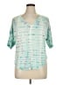 XCVI Tie-dye Teal Short Sleeve Blouse Size XL - photo 1