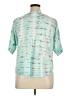 XCVI Tie-dye Teal Short Sleeve Blouse Size XL - photo 2